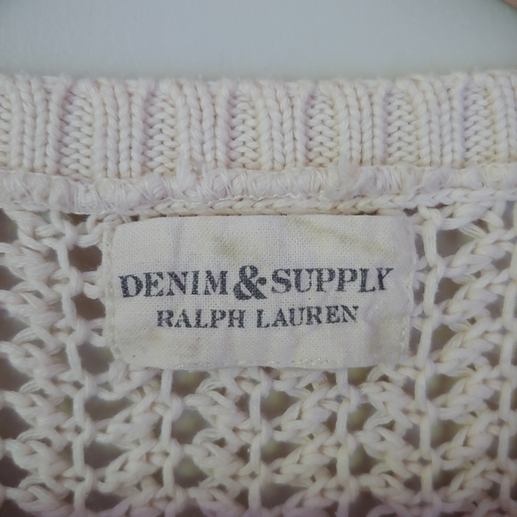 Ralph Lauren Denim & Supply Knit Sweater Short Sleeve Cropped Size Medium - Picture 9 of 11